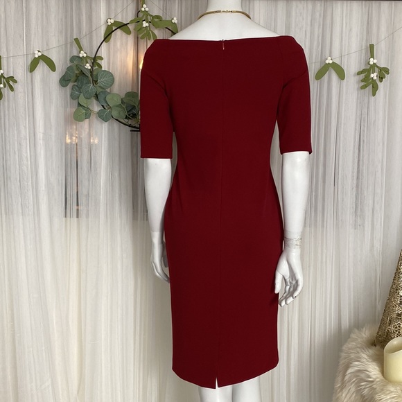 Rinascimento sheath dress scuba crepe, stretchy, 1/4 sleeves body contour Size S - Picture 3 of 15